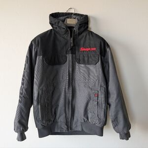 Snap On Men's Black Gray Performance Utility Canvass Heavy Weight Jacket Size L